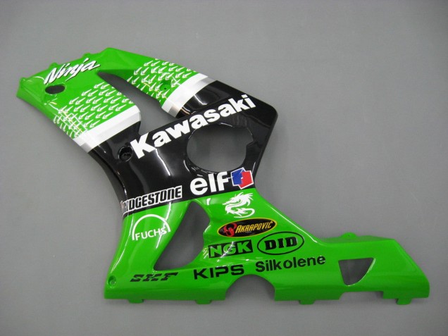 Purchase 2003-2004 Green White Black Elf Bridgestone Kawasaki ZX6R Motorcycle Fairings UK