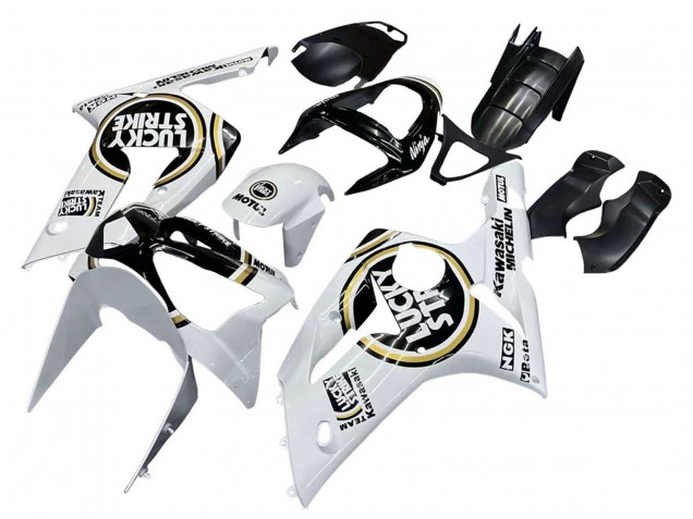 Purchase 2003-2004 White Black Motul Lucky Strike Kawasaki ZX6R Motorcycle Fairings UK