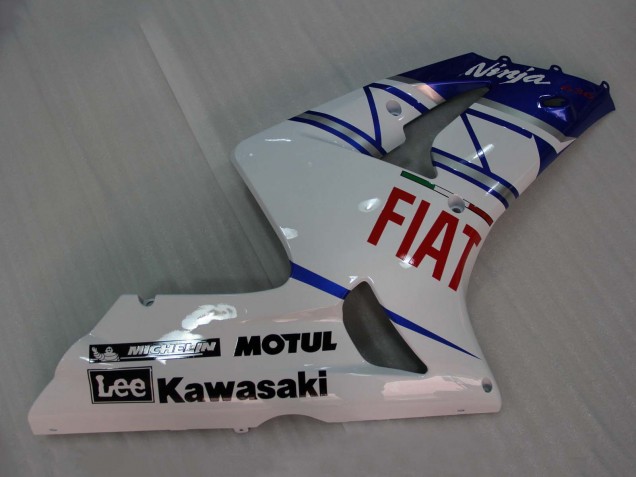 Purchase 2003-2004 White Blue Red Fiat Kawasaki ZX6R Motorcycle Fairings UK