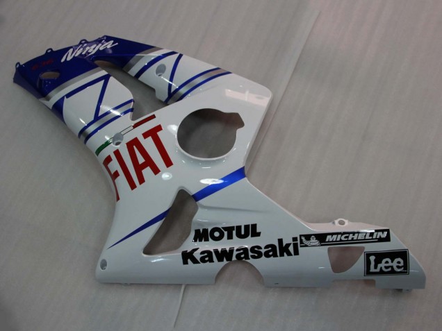 Purchase 2003-2004 White Blue Red Fiat Kawasaki ZX6R Motorcycle Fairings UK
