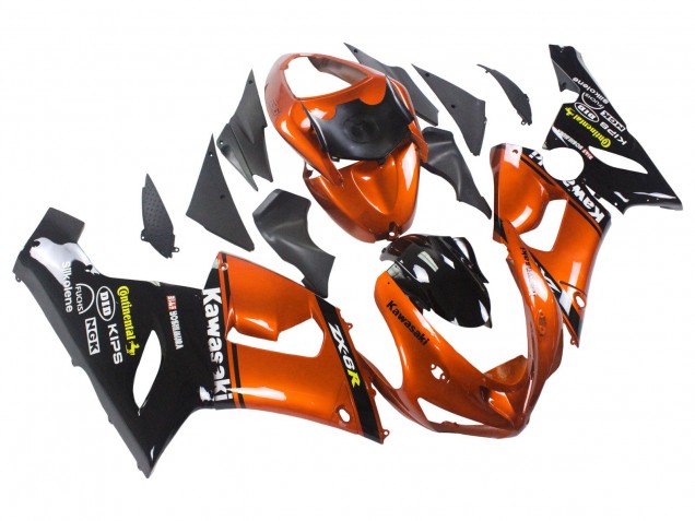 Purchase 2005-2006 Orange Black Kawasaki ZX6R Motorcycle Fairing UK