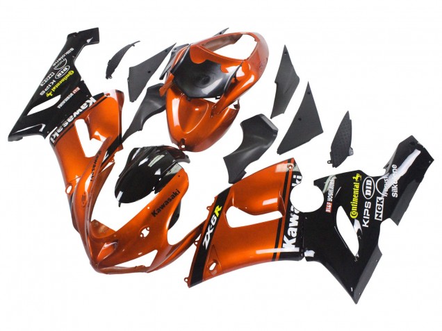 Purchase 2005-2006 Orange Black Kawasaki ZX6R Motorcycle Fairing UK