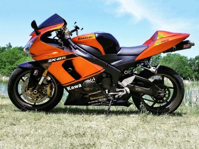 Purchase 2005-2006 Orange Black Kawasaki ZX6R Motorcycle Fairing UK