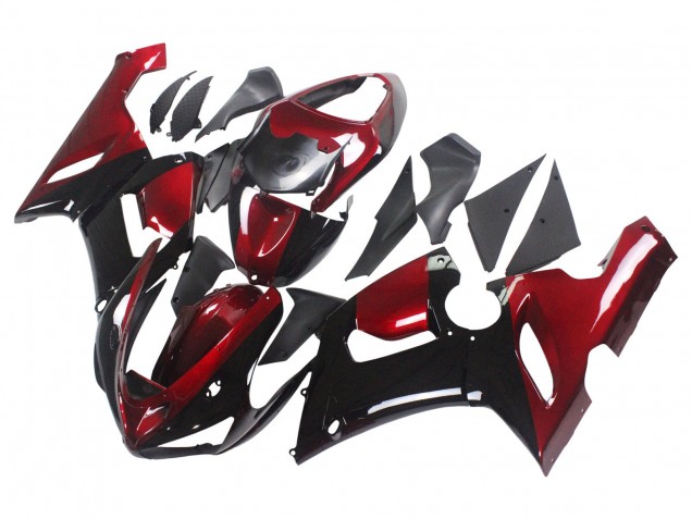 Purchase 2005-2006 Red Glossy Black Kawasaki ZX6R Motorcycle Fairing UK