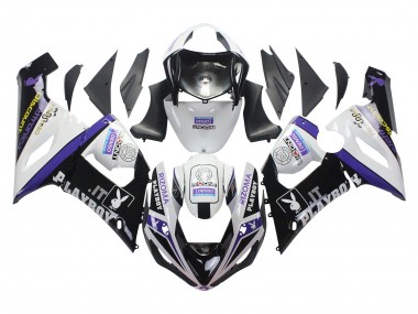Purchase 2005-2006 White Purple Black Rizoma Playboy DENSO Kawasaki ZX6R Motorcycle Fairings UK