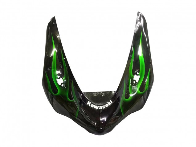 Purchase 2005-2006 Glossy Black Green Flame Kawasaki ZX6R Motorcycle Fairing UK
