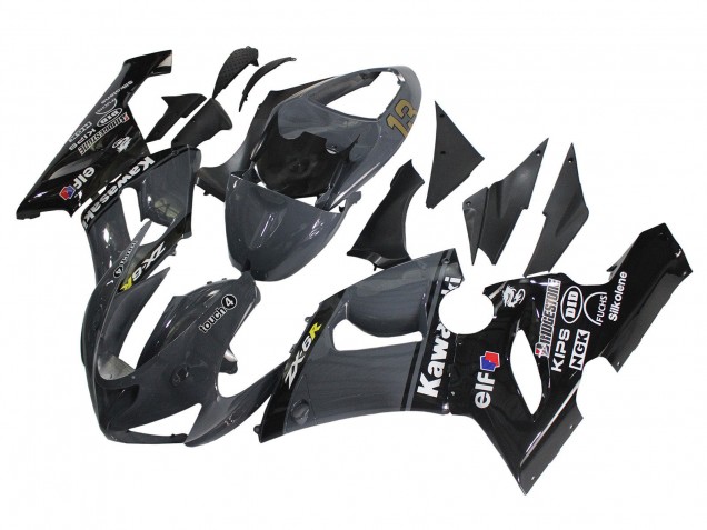 Purchase 2005-2006 Dark Grey Black Kawasaki ZX6R Motorcycle Fairings UK