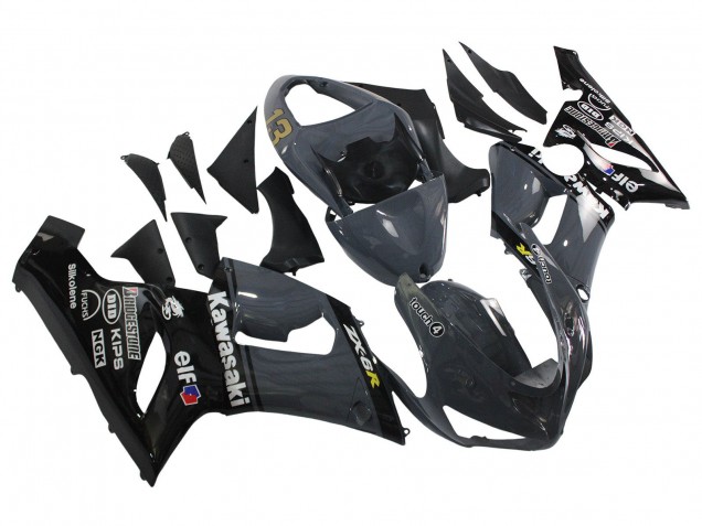 Purchase 2005-2006 Dark Grey Black Kawasaki ZX6R Motorcycle Fairings UK
