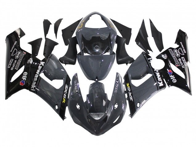 Purchase 2005-2006 Dark Grey Black Kawasaki ZX6R Motorcycle Fairings UK