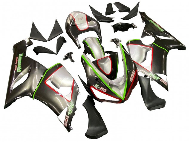 Purchase 2005-2006 Black Silver Green Red K-26 Kawasaki ZX6R Motorcycle Fairings UK