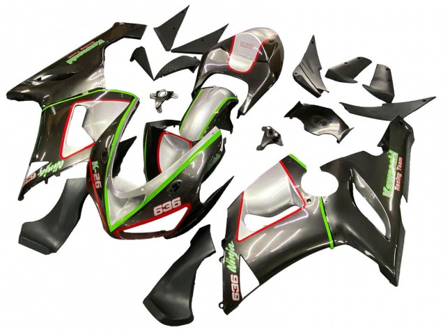 Purchase 2005-2006 Black Silver Green Red K-26 Kawasaki ZX6R Motorcycle Fairings UK