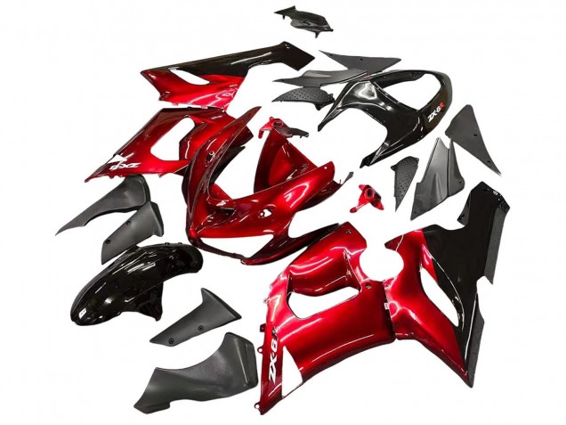 Purchase 2005-2006 Red Black Kawasaki ZX6R Motorcycle Fairings UK