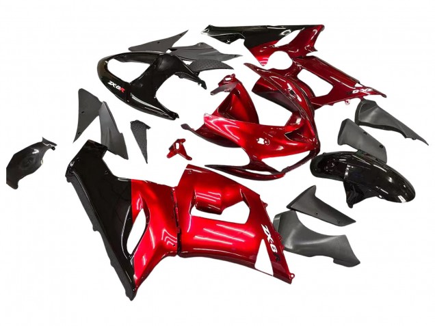 Purchase 2005-2006 Red Black Kawasaki ZX6R Motorcycle Fairings UK