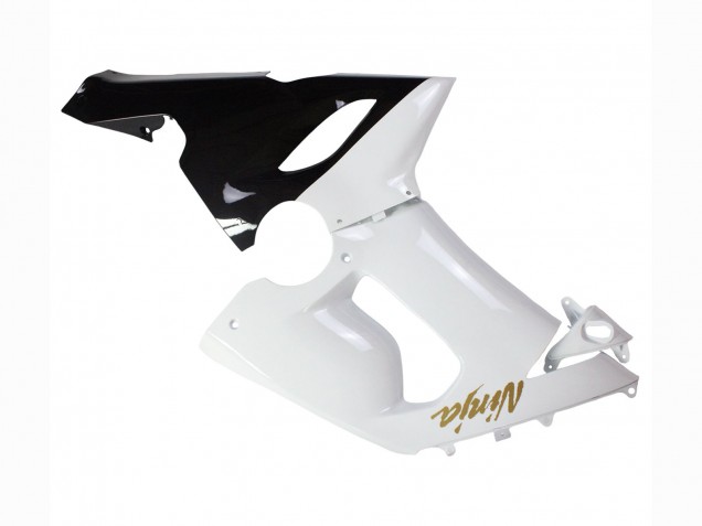 Purchase 2005-2006 White Black Gold Ninja Kawasaki ZX6R Motorcycle Fairings UK