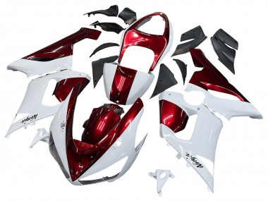 Purchase 2005-2006 White Red Kawasaki ZX6R Motorcycle Fairings UK