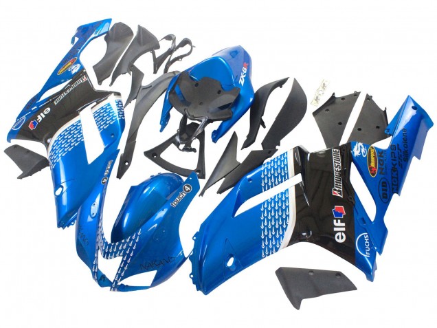 Purchase 2007-2008 Black Blue Elf Kawasaki ZX6R Motorcycle Fairings UK