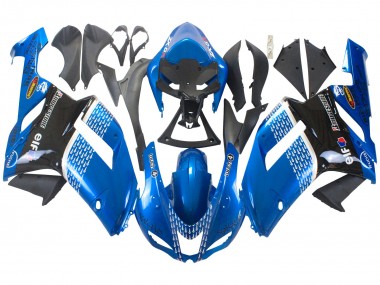 Purchase 2007-2008 Black Blue Elf Kawasaki ZX6R Motorcycle Fairings UK