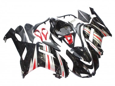 Purchase 2007-2008 Black Silver Red Ninja Kawasaki ZX6R Motorcycle Fairings UK