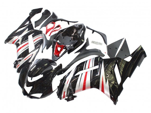 Purchase 2007-2008 Black Silver Red Ninja Kawasaki ZX6R Motorcycle Fairings UK
