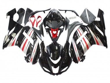Purchase 2007-2008 Black Silver Red Ninja Kawasaki ZX6R Motorcycle Fairings UK