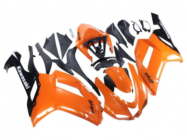 Purchase 2007-2008 Orange Black Ninja Kawasaki ZX6R Motorcycle Fairings UK