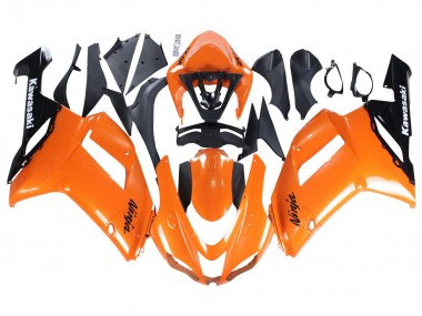 Purchase 2007-2008 Orange Black Ninja Kawasaki ZX6R Motorcycle Fairings UK