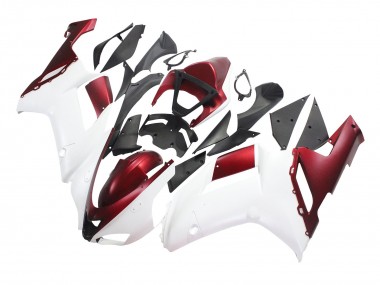 Purchase 2007-2008 White Red Kawasaki ZX6R Motorcycle Fairing UK