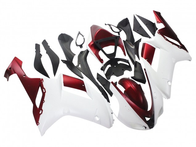 Purchase 2007-2008 White Red Kawasaki ZX6R Motorcycle Fairing UK