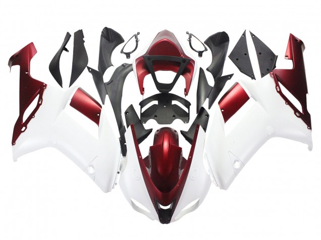 Purchase 2007-2008 White Red Kawasaki ZX6R Motorcycle Fairing UK