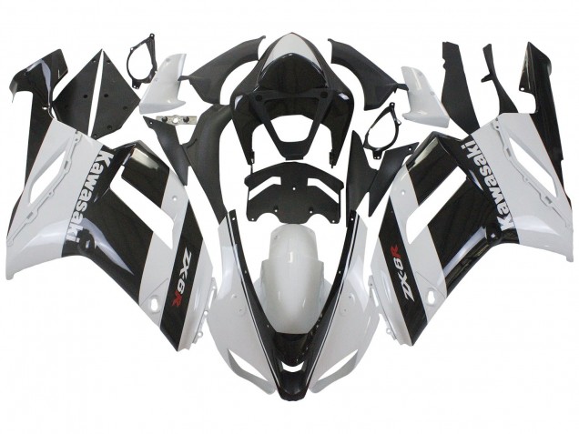 Purchase 2007-2008 White Black Kawasaki ZX6R Motorcycle Fairing UK