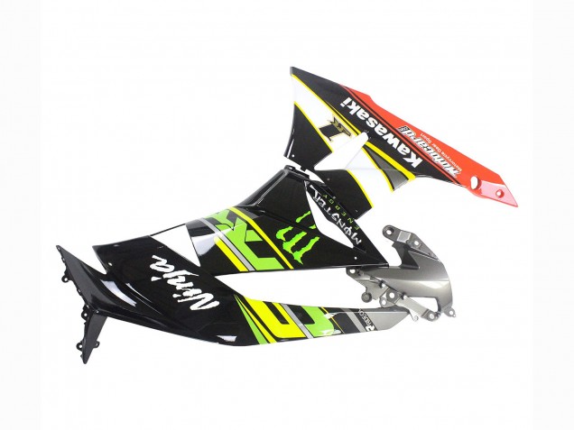 Purchase 2009-2012 Green Glossy Black Yellow White Red Elf Monster Kawasaki ZX6R Motorcycle Fairings UK