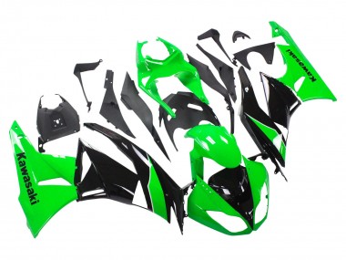 Purchase 2009-2012 Green Glossy Black Kawasaki ZX6R Motorcycle Fairings UK