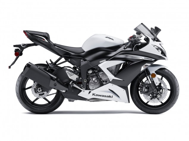 Purchase 2009-2012 White Matte Black Kawasaki ZX6R Motorcycle Fairing UK