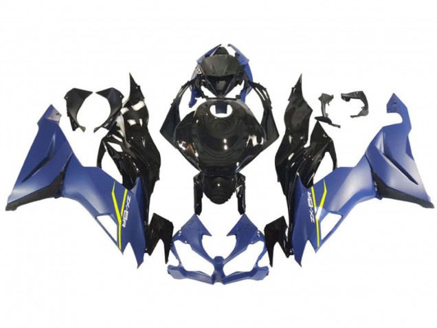 Purchase 2009-2012 Blue Glossy Black Yellow Kawasaki ZX6R Motorcycle Fairing UK