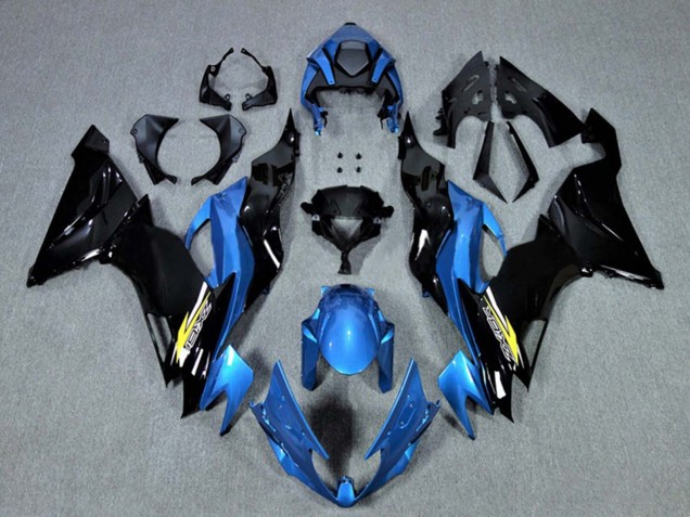Purchase 2009-2012 Blue Glossy Black Yellow Kawasaki ZX6R Motorcycle Fairings UK