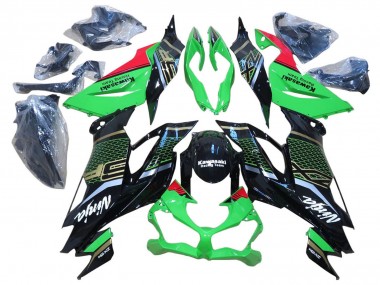 Purchase 2009-2012 Red Glossy Black Honeycomb Kawasaki ZX6R Motorcycle Fairings UK