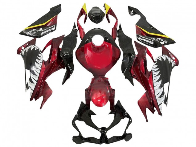 Purchase 2013-2018 Red Yellow Black White Shark Kawasaki ZX6R Motorcycle Fairings UK
