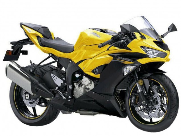 Purchase 2019-2022 Yellow Matte Black Kawasaki ZX6R Motorcycle Fairings UK