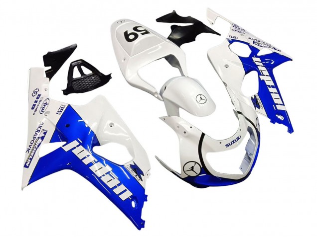 Purchase 2000-2002 White Blue Jordan 59 Suzuki GSXR1000 Motorcycle Fairings UK