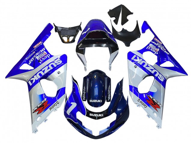 Purchase 2000-2002 Blue White Silver Castrol Dunlop Suzuki GSXR1000 Motorcycle Fairings UK