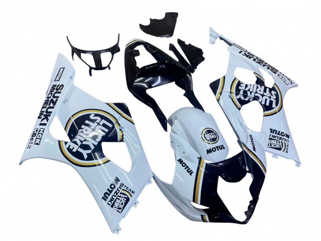 Purchase 2003-2004 White Black Gold Motul Lucky Strike Suzuki GSXR 1000 Motorcycle Fairings UK