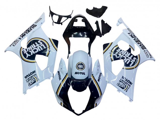 Purchase 2003-2004 White Black Gold Motul Lucky Strike Suzuki GSXR 1000 Motorcycle Fairings UK