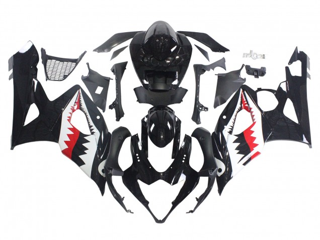 Purchase 2005-2006 Glossy Black Red White Shark Suzuki GSXR 1000 Motorcycle Fairings UK