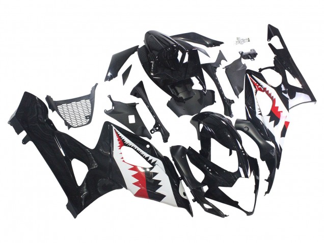 Purchase 2005-2006 Glossy Black Red White Shark Suzuki GSXR 1000 Motorcycle Fairings UK