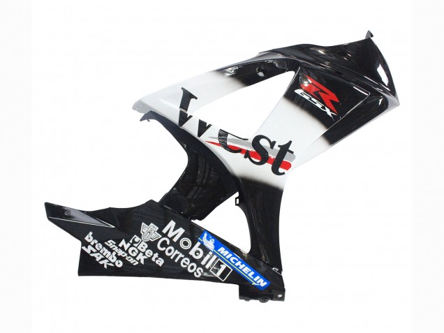 Purchase 2007-2008 Glossy Black White West Suzuki GSXR 1000 Motorcycle Fairings UK