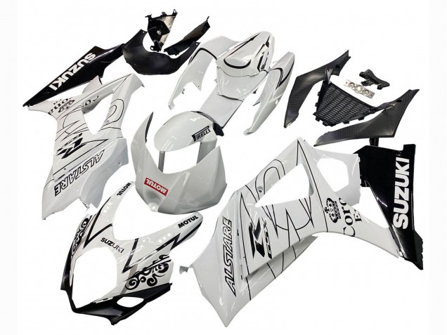 Purchase 2007-2008 White Black Alstare Corona Motul Suzuki GSXR 1000 Motorcycle Fairings UK