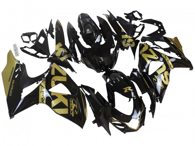 Purchase 2009-2016 Glossy Black Gold Suzuki GSXR 1000 Motorcycle Fairings UK