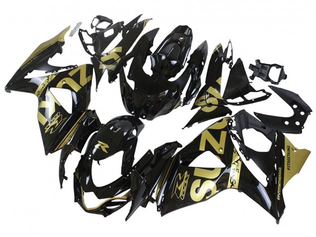 Purchase 2009-2016 Glossy Black Gold Suzuki GSXR 1000 Motorcycle Fairings UK