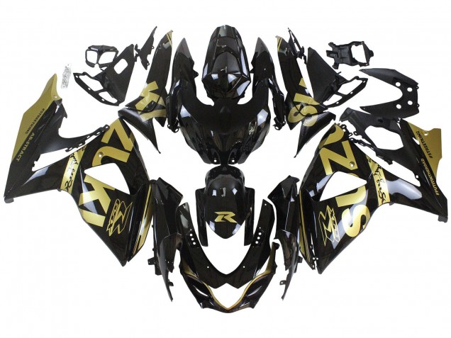 Purchase 2009-2016 Glossy Black Gold Suzuki GSXR 1000 Motorcycle Fairings UK