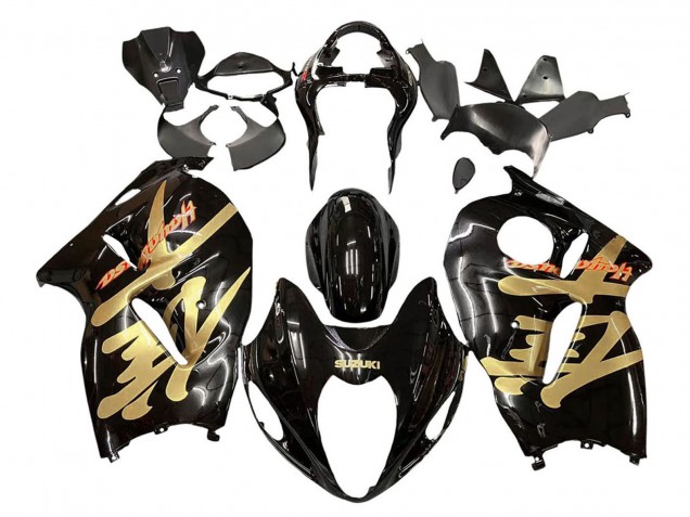 Purchase 1996-2007 Glossy Black Gold Hayabusa Suzuki GSXR 1300 Hayabusa Motorcycle Fairings UK